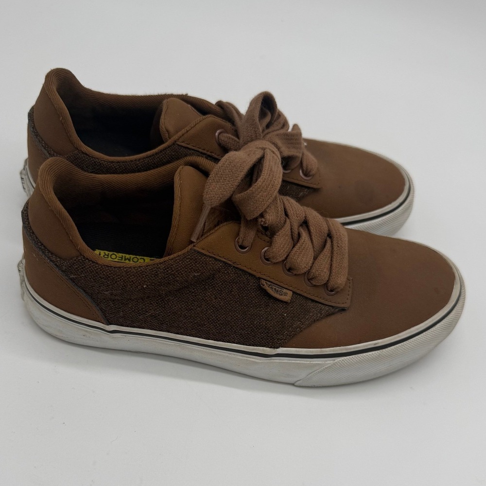 Vans Winston Brown Canvas Low Top Skate Shoes Mens Size 7 Sneaker